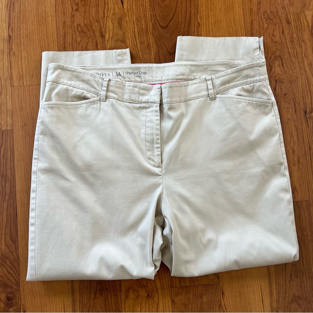 Talbot 14 Curvy Tan Perfect Crop Pants, Excellent Condition
